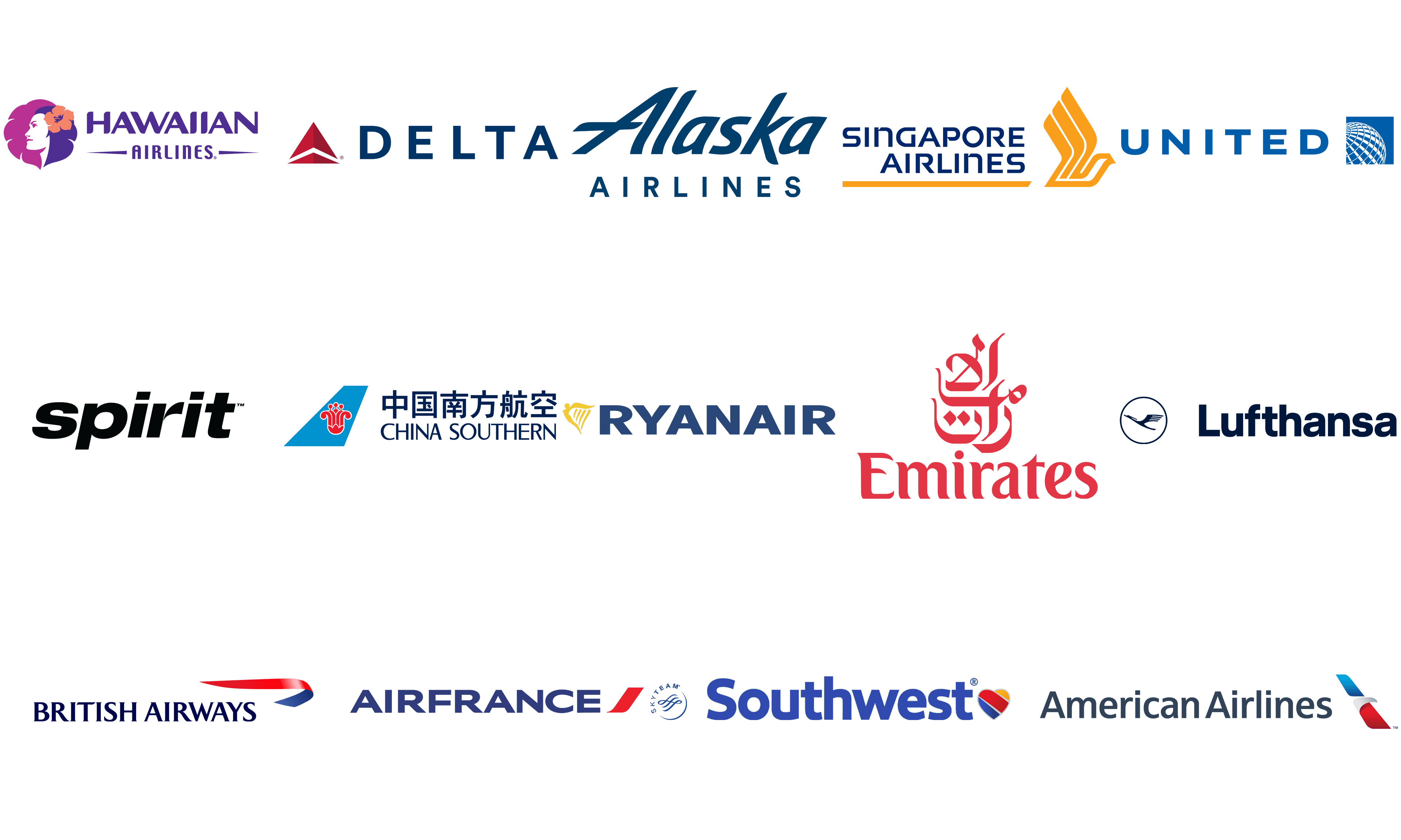 The most popular Airline logos and brands in the World