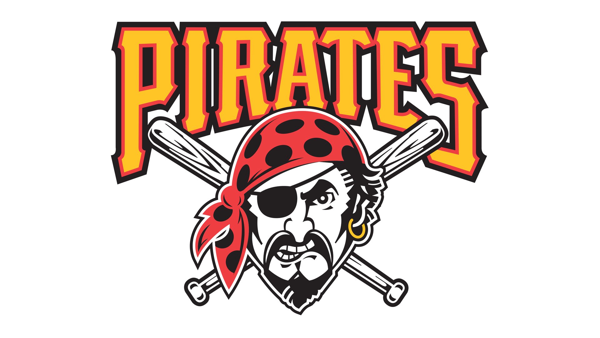 The embroidered logo of the Pittsburg Pirates looks on during the