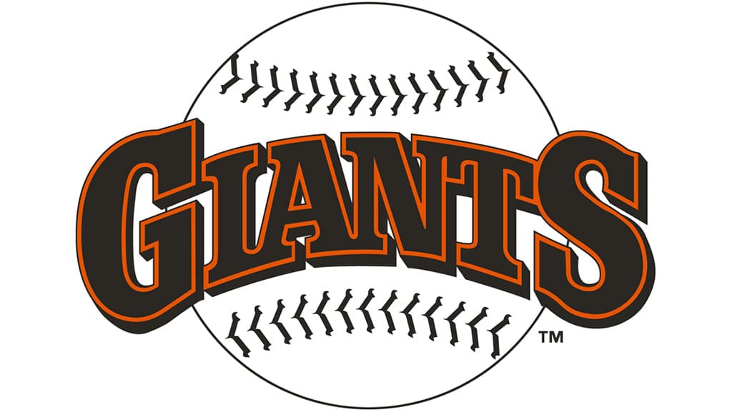 San Francisco Giants Logo - Giants in black with a cream outline and a gold  shadow on orange (S…