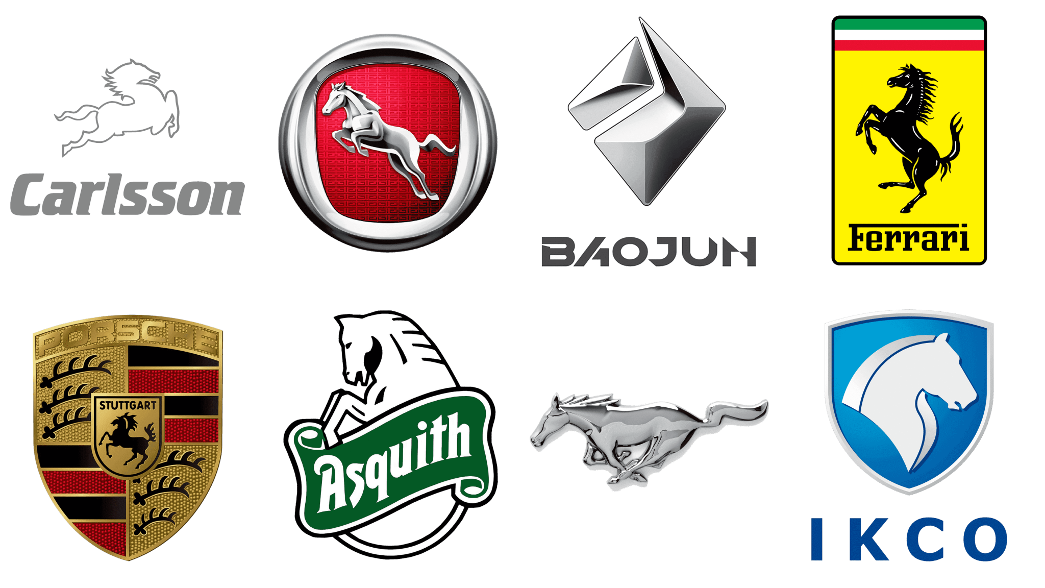 Car Logos with Horse, horse symbol cars name