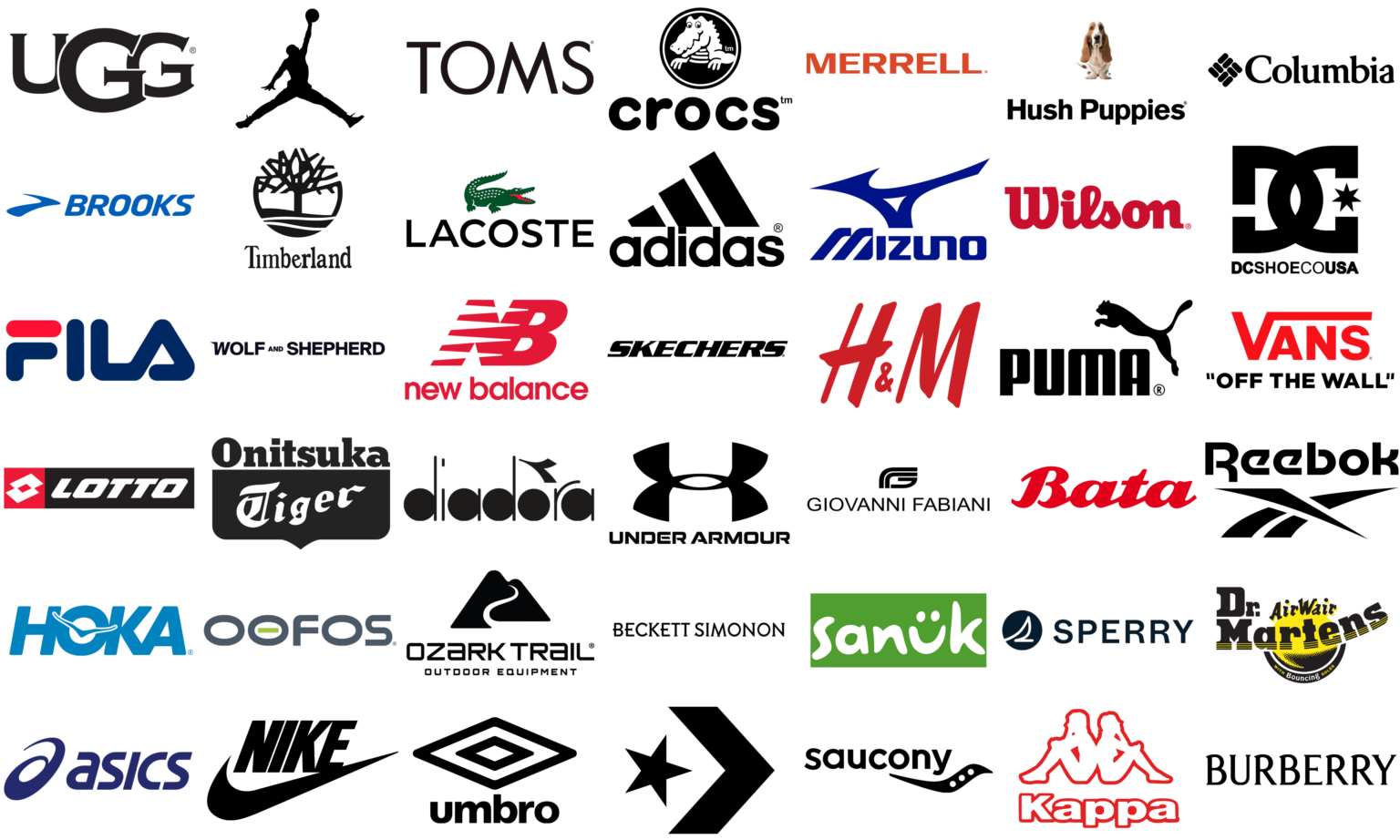 The most famous shoe brands and logos