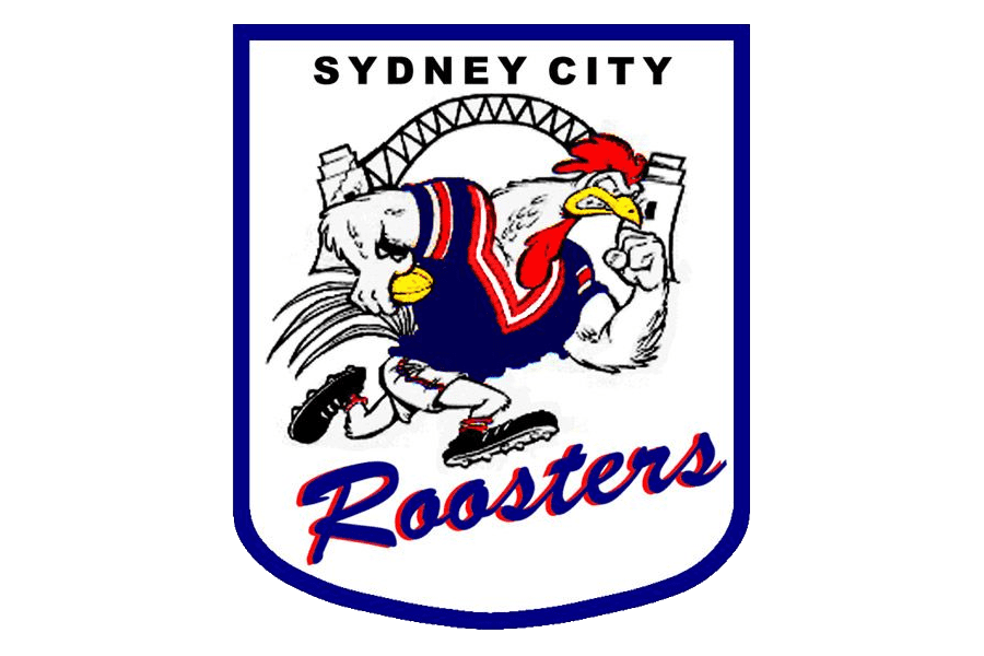 MASCOT '13 PREMIER & CENTENARY PINS SET OF 4 SYDNEY ROOSTERS NRL HERITAGE LOGO 