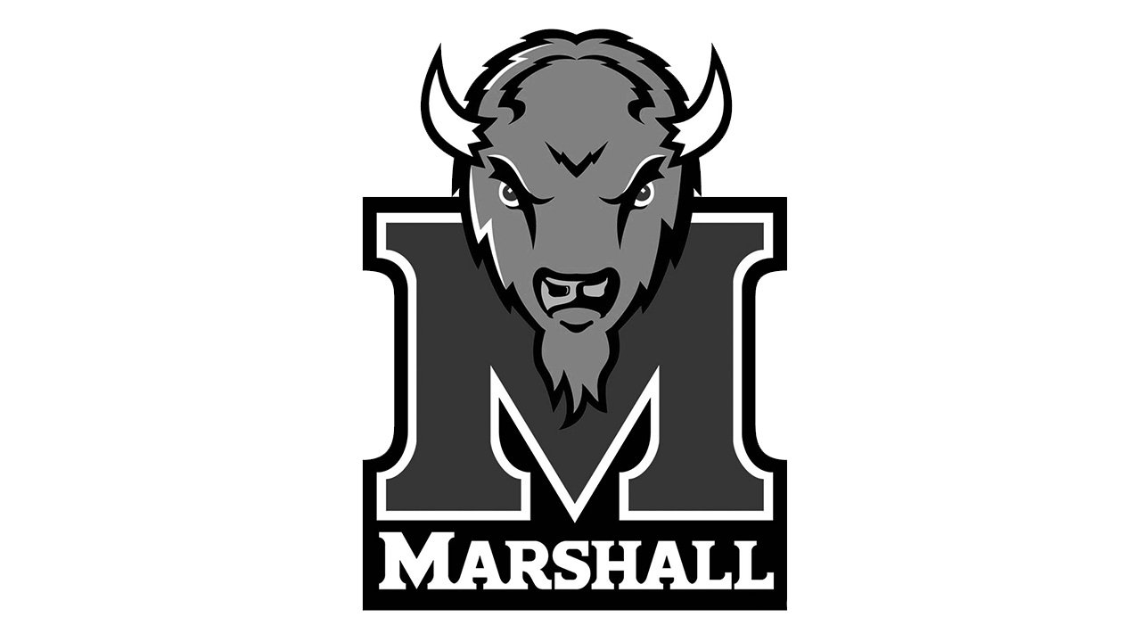 Golden Virginia 10k White Gold Marshall University Thundering Herd Mascot Logo Post Earrings 