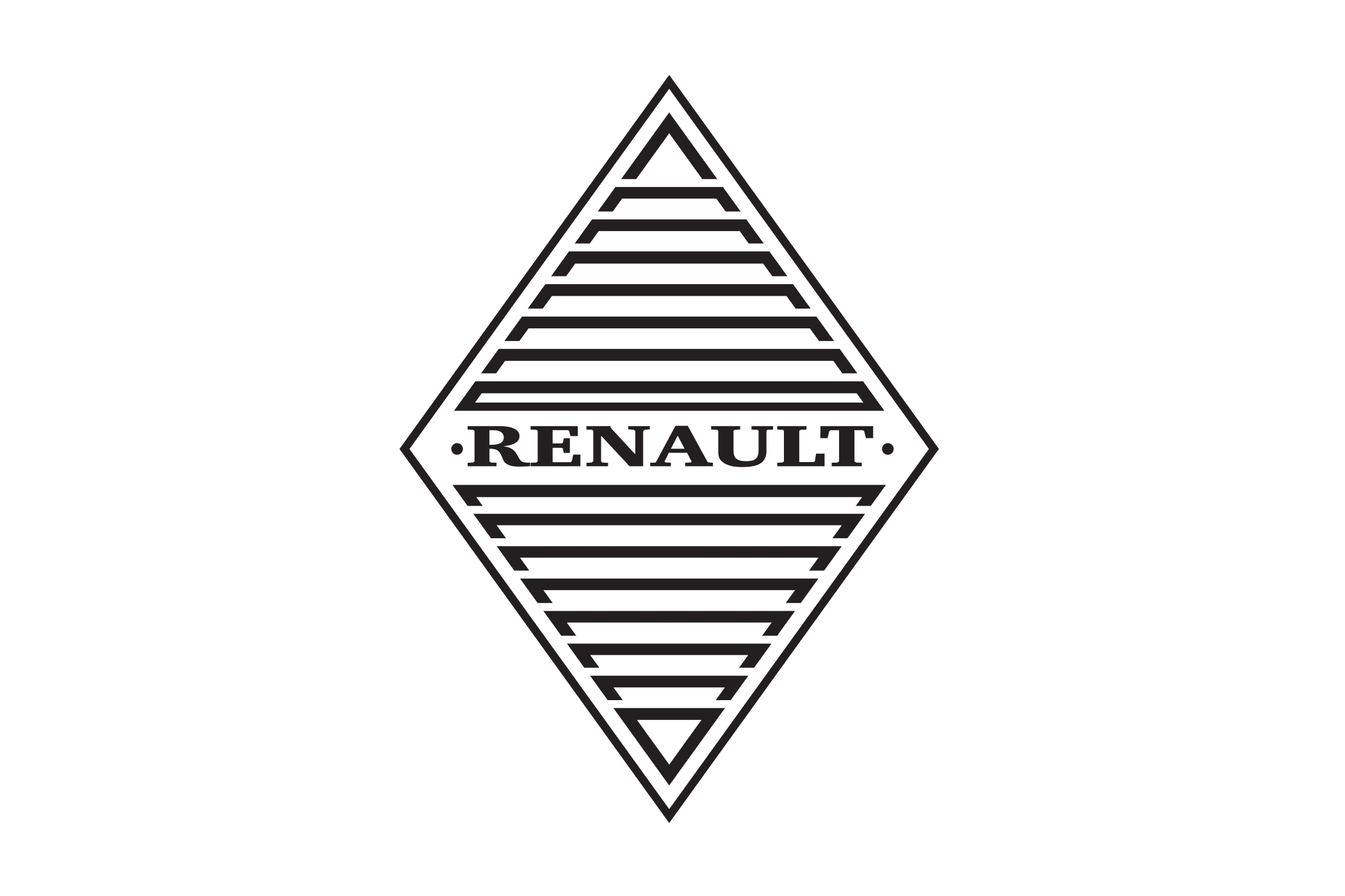 Renault Logo Brand Symbol With Name Black Design French Car