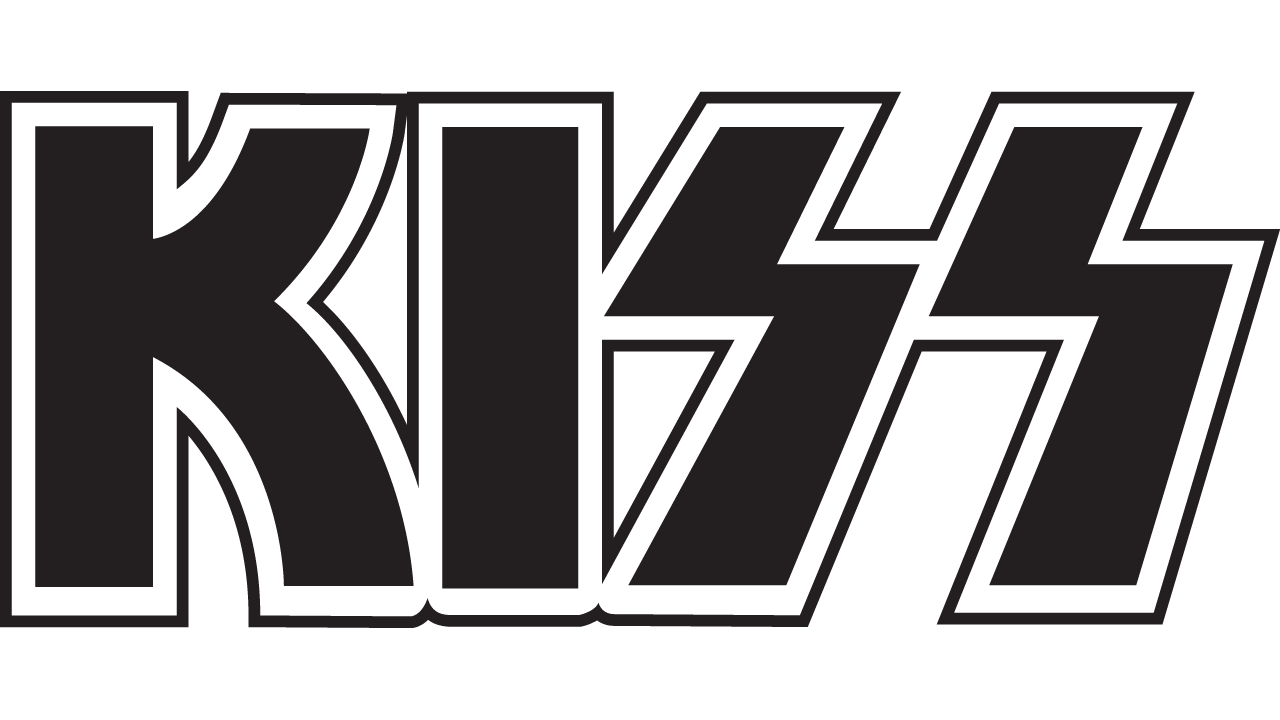 KISS ROCK BAND LOGO ON WHITE PEARL MARBLE 