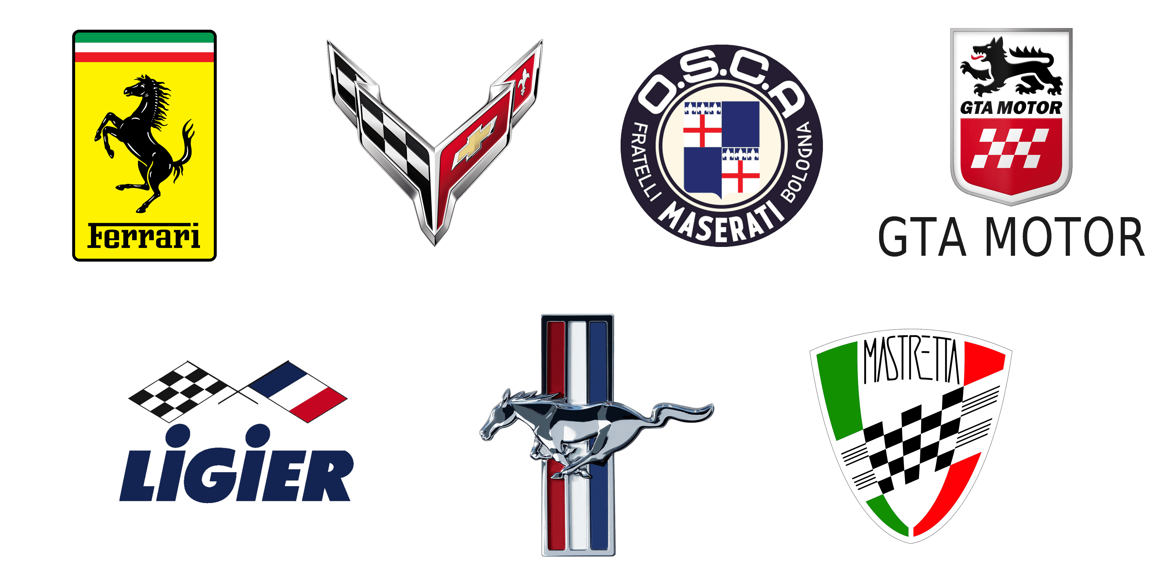 Car Badges and Logos With Flags