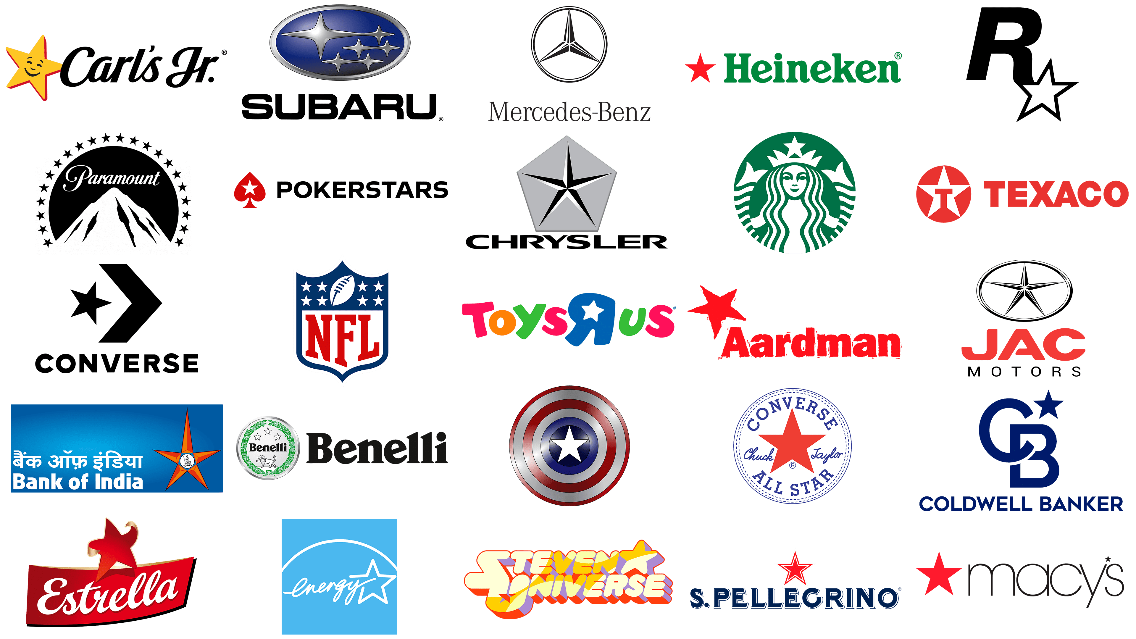 All most famous logos with a Star, meaning, history, PNG