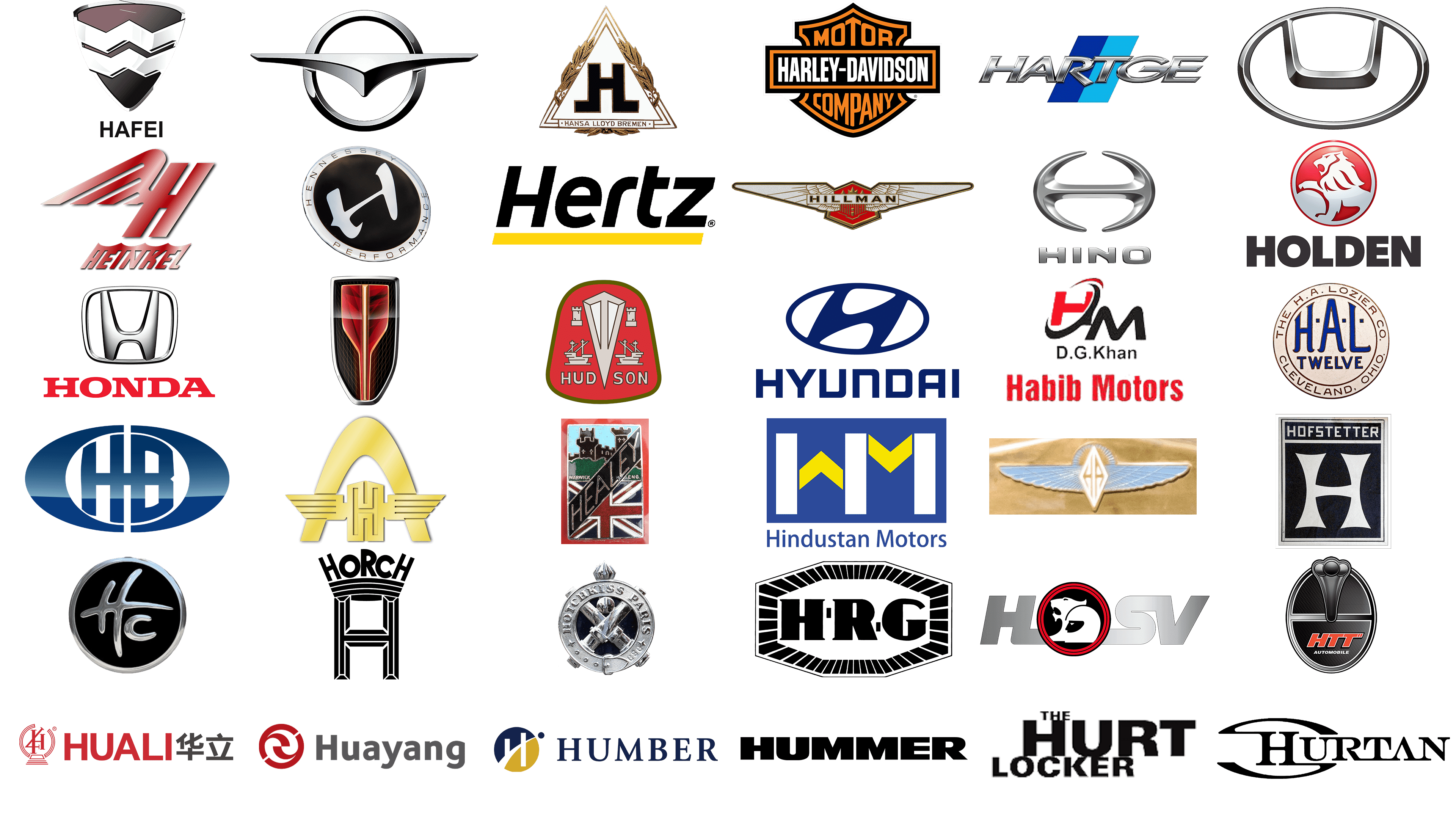Car brands and logos that start with H