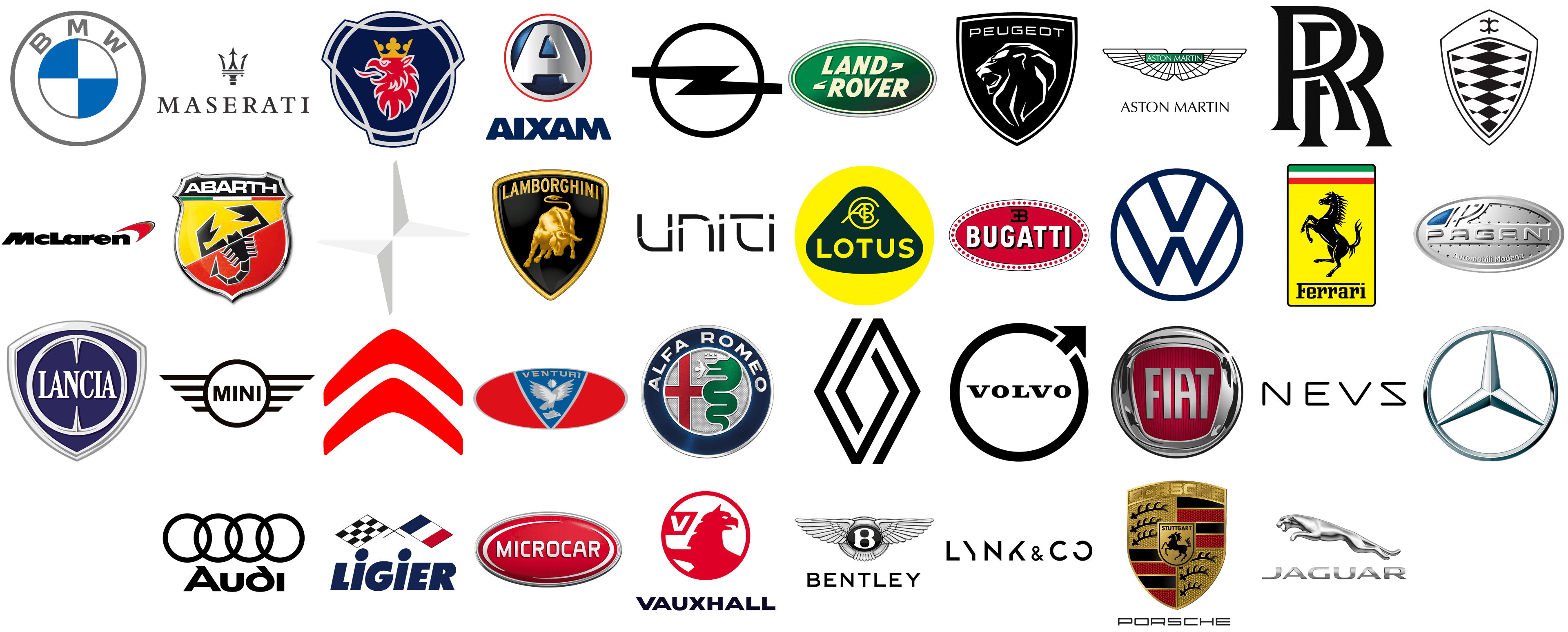 European Car Brands - 1000 Logos