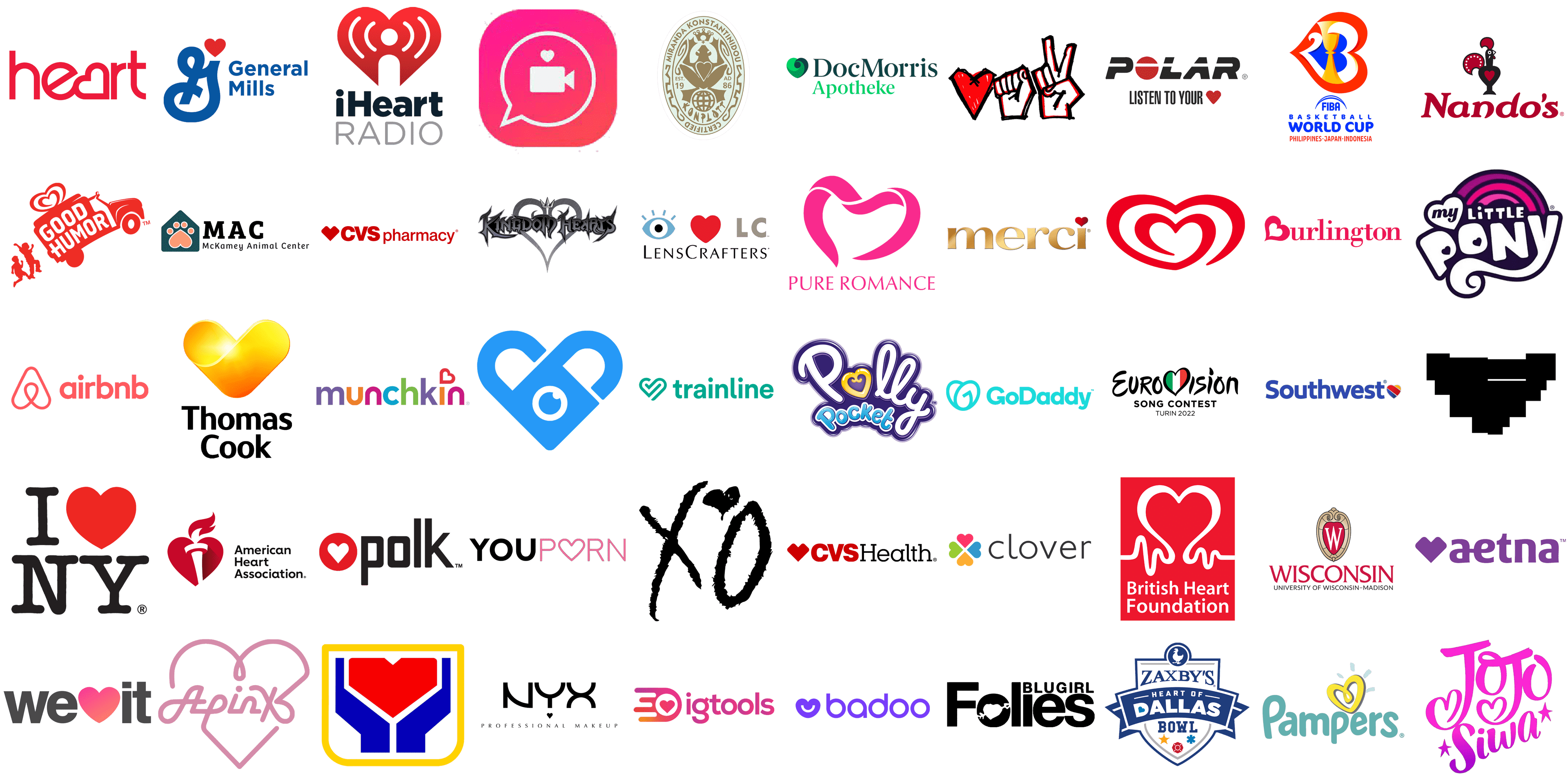 møde håndtag Mundskyl Most Famous Logos With a Heart