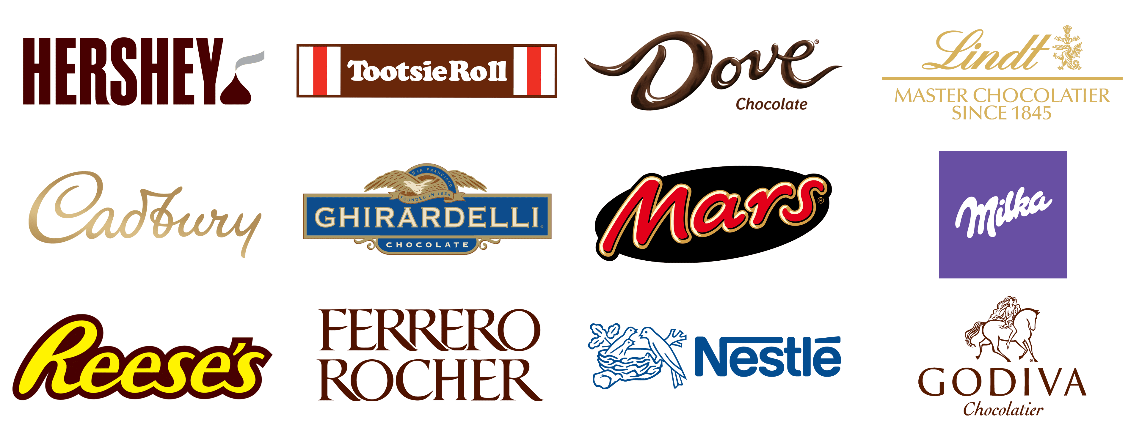 famous chocolates brands names