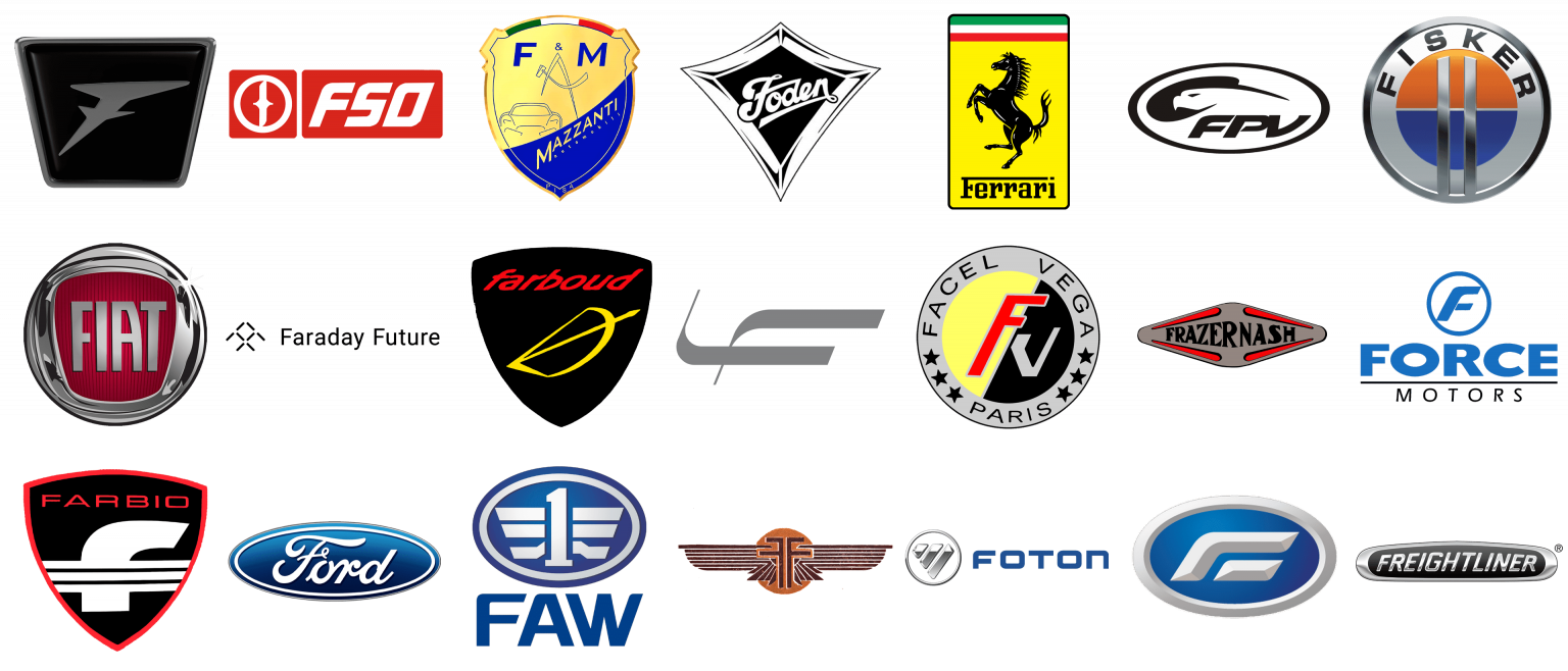 Car brands and logos that start with F