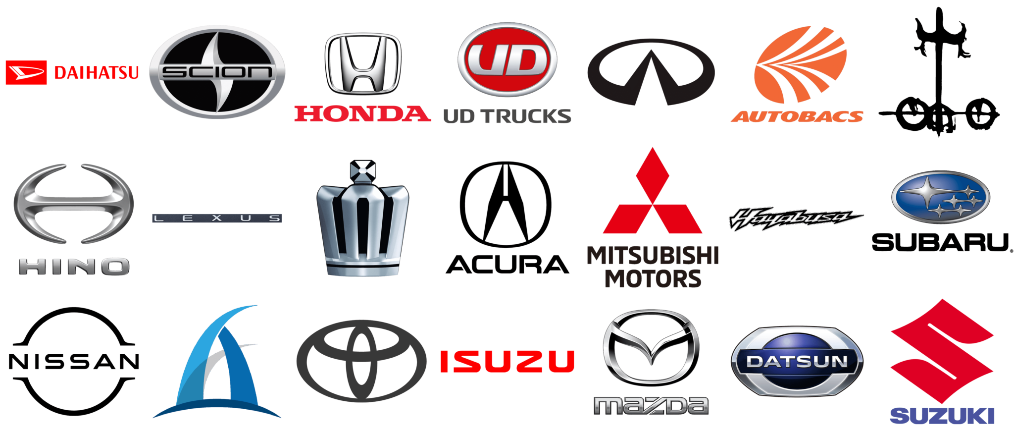 Japanese Car Brands - manufacturer car companies, logos.