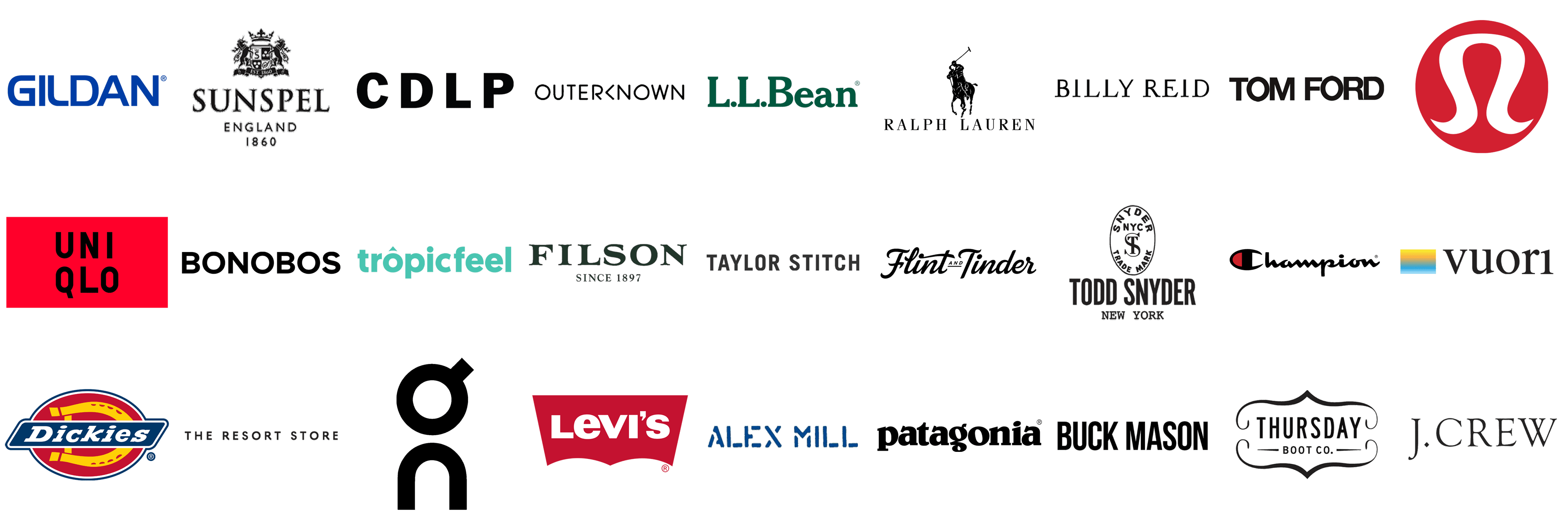 Best men's clothing brands and logos 2024