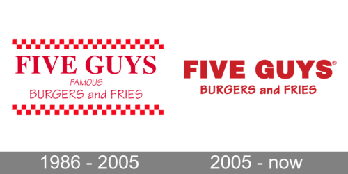 Five Guys Logo history