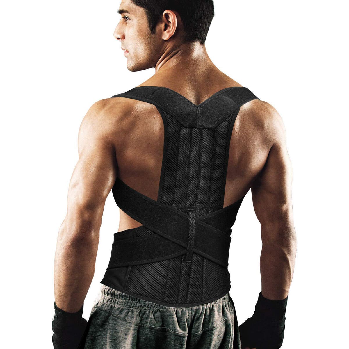 BackEmbrace Back Support Posture Corrector for Women & Men - Made in USA,  Slim & Adjustable Shoulder Brace/Back Brace for Back Pain Relief,  Alleviates