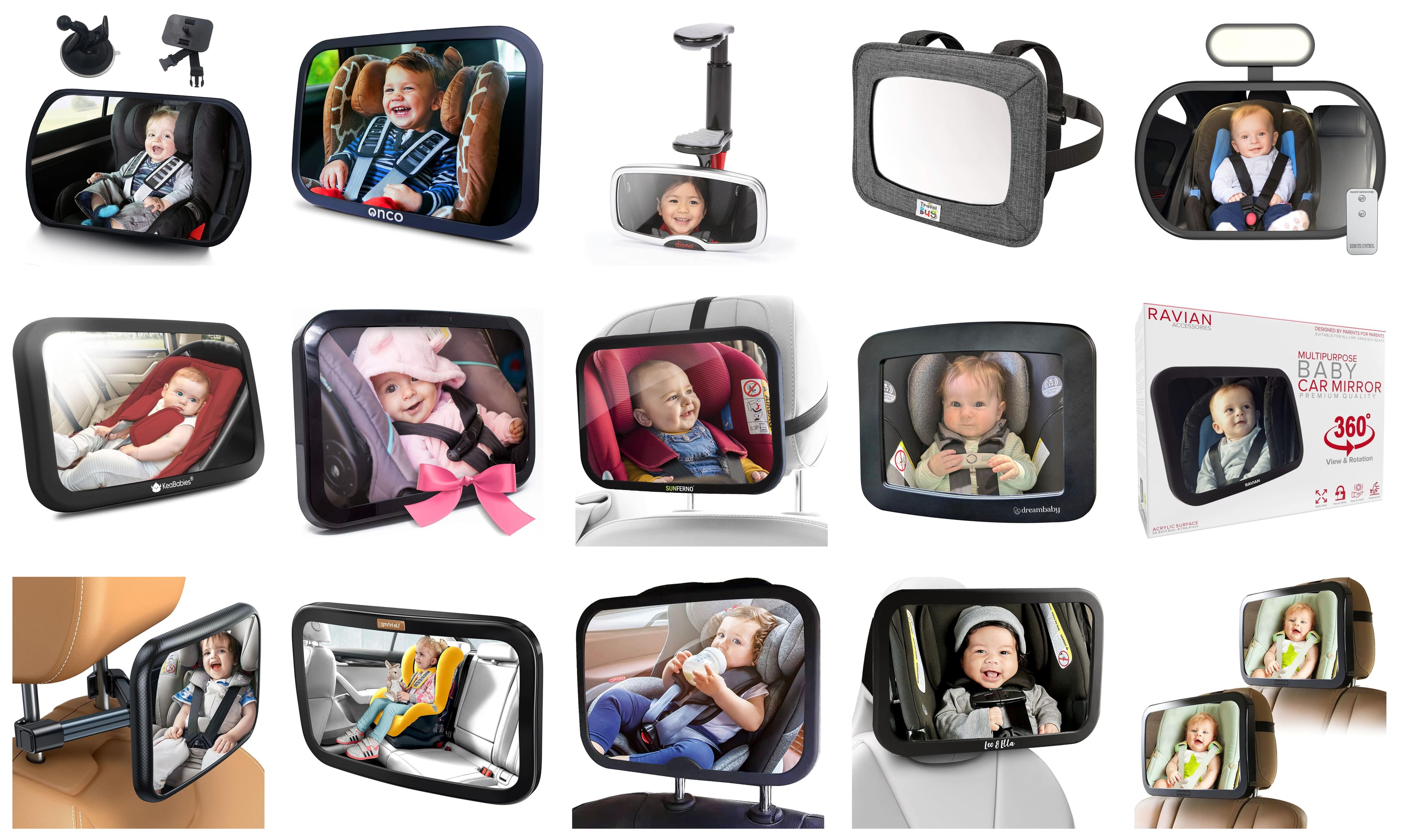 Smart eLf Baby Car Mirror, Large Safety Car Seat Mirror for Rear Facing  Infant Child with Wide Crystal Clear View, Shatterproof & Secure, Crash  Tested