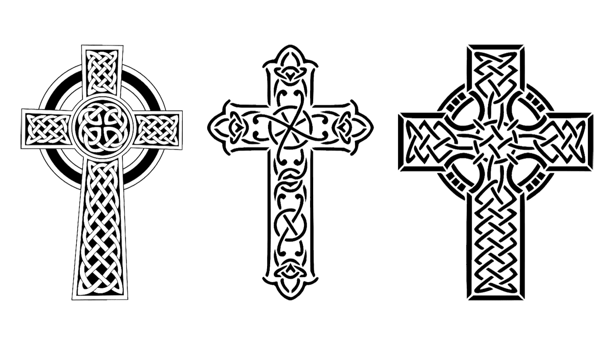 Ornamental Celtic Cross Temporary Tattoo - Set of 3 – Small Tattoos