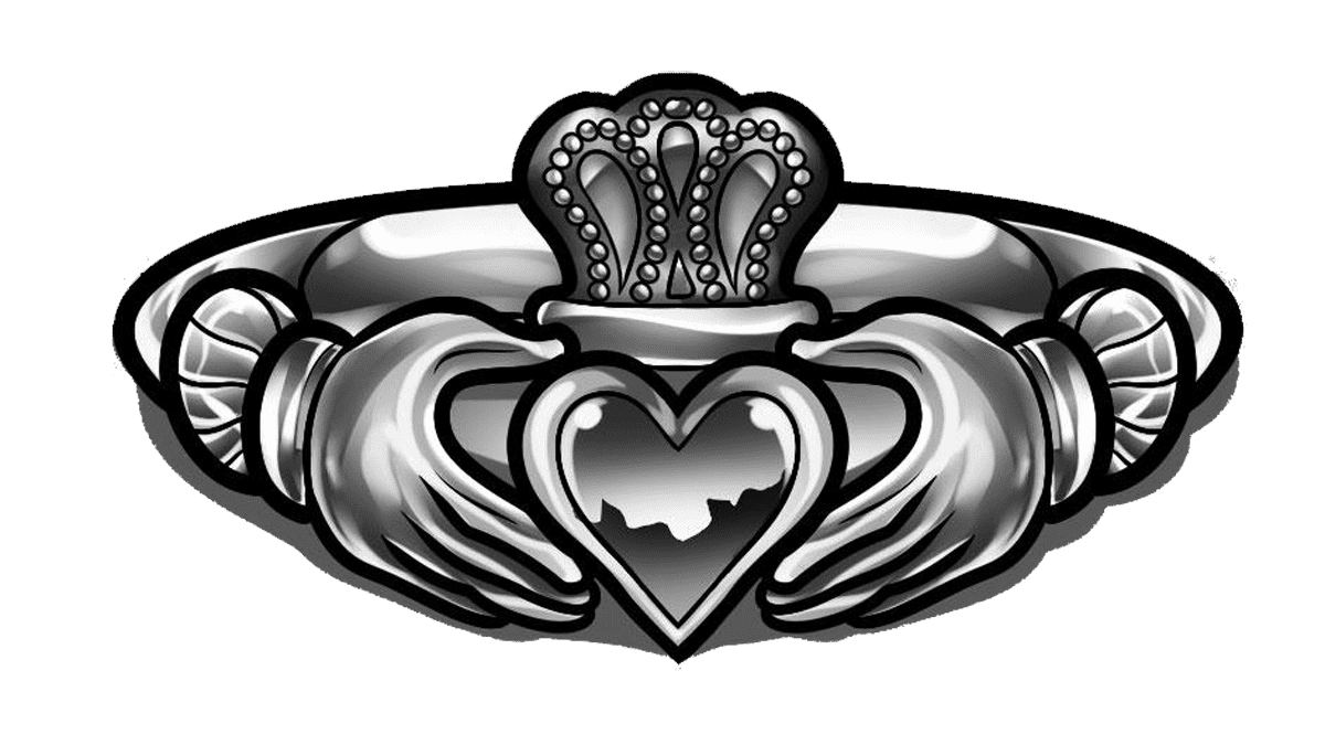 Shamrock Claddagh Ring Tattoo Design — LuckyFish, Inc. and Tattoo Santa  Barbara