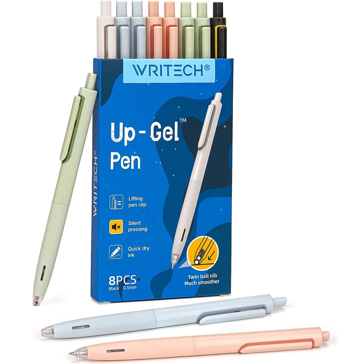 6 Pack Bright Rollerball Gel Pens by Writech