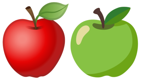 Green and Red Apple Emoji