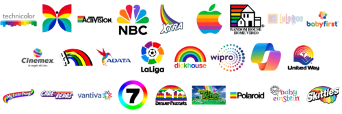 Most Famous Logos in Rainbow Color